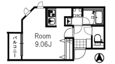 AZ HOUSE(1K/2階)の間取り写真