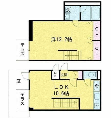 リーガランド三軒茶屋(1LDK/1階)の間取り写真