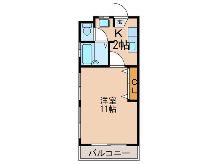 中川マンション(1K/4階)の間取り写真