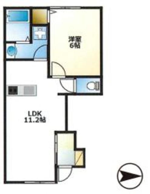 レガーロE棟(1LDK/1階)の間取り写真