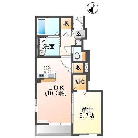 ソフィア(1LDK/1階)の間取り写真
