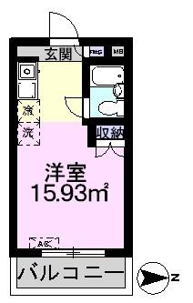 トップ北小金第一(ワンルーム/4階)の間取り写真
