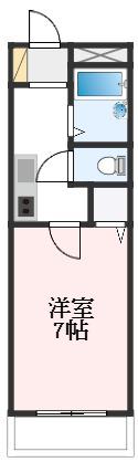 Wハイツ高鷲(1K/1階)の間取り写真