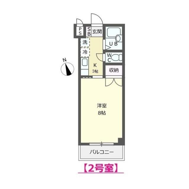 リビエールたち(1K/2階)の間取り写真