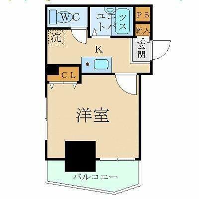 スカイコートヴァンテアン早稲田(1K/2階)の間取り写真