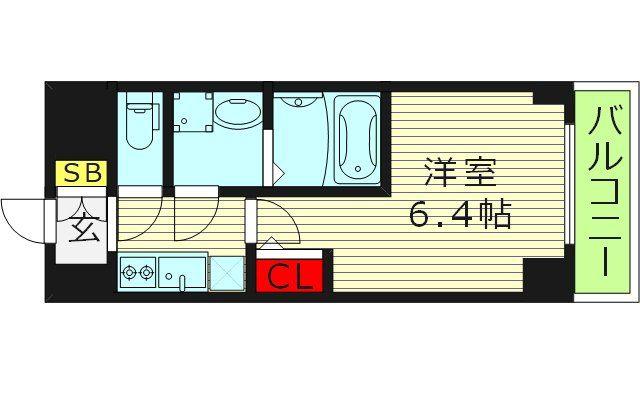IW RESIDENCE大阪CREST TAPP(1K/8階)の間取り写真