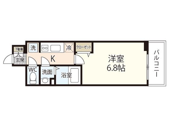 プレサンス広島中央(1K/9階)の間取り写真