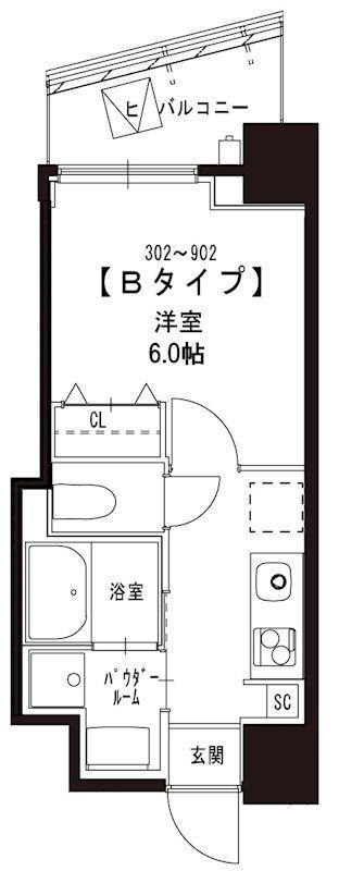 コンフォルト芝公園(1K/6階)の間取り写真