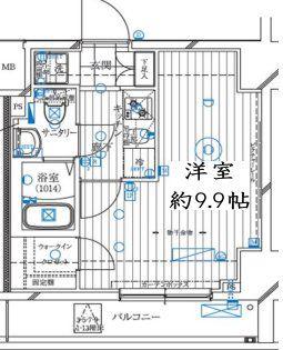 レガリス亀戸(1K/8階)の間取り写真