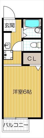 パティオ新森(1K/2階)の間取り写真