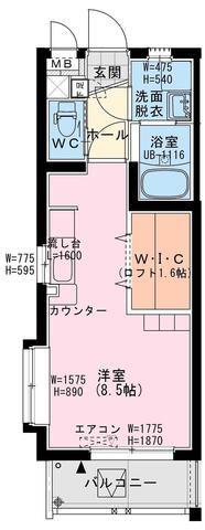 プレベントS(ワンルーム/3階)の間取り写真