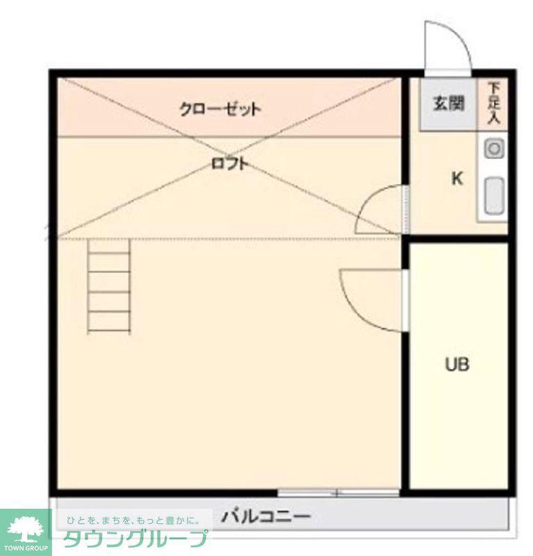 プライズ川口芝(ワンルーム/2階)の間取り写真