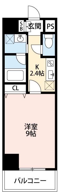 カーサビアンカ東岡崎(1K/10階)の間取り写真