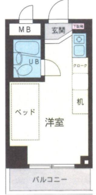 トーショービル(ワンルーム/11階)の間取り写真