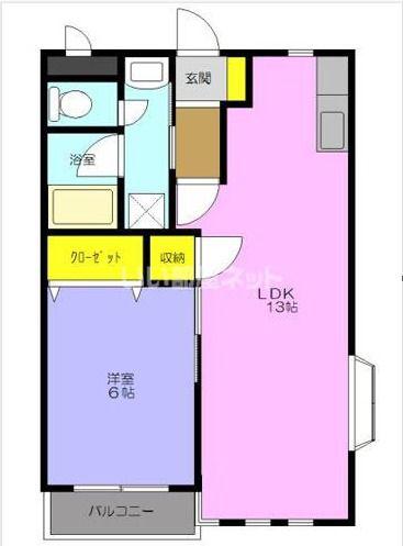 ジューンパレス(1LDK/1階)の間取り写真