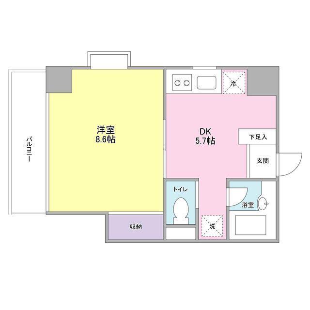 サンフラワー第6(1DK/6階)の間取り写真