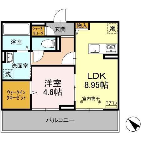 AALII I(1LDK/1階)の間取り写真