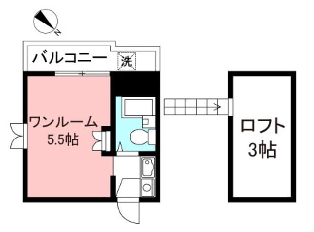 サンホワイト西荻(ワンルーム/2階)の間取り写真