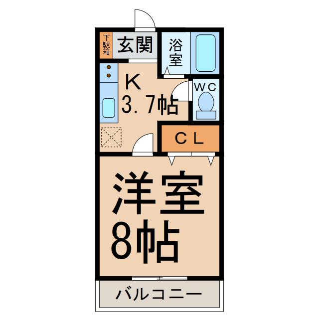 サン・FRIENDS久保一色南(1K/1階)の間取り写真