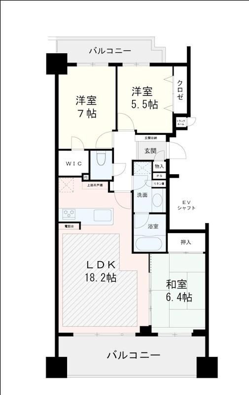 ライオンズマンション桜坂シティ(3LDK/6階)の間取り写真