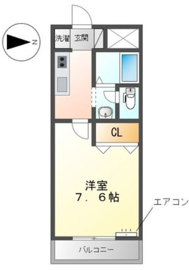 エトワールハイム(1K/2階)の間取り写真
