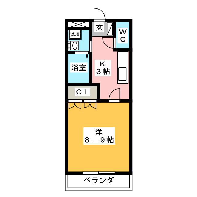 ヴァンベール加納(1K/5階)の間取り写真