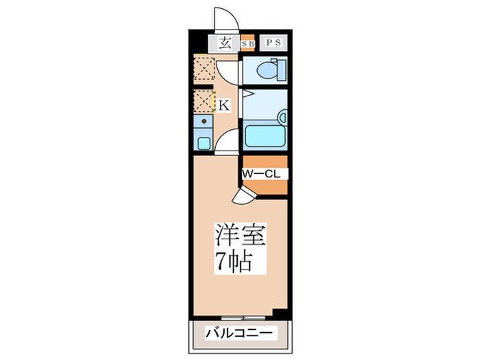 ビイルーム小金井(1K/5階)の間取り写真