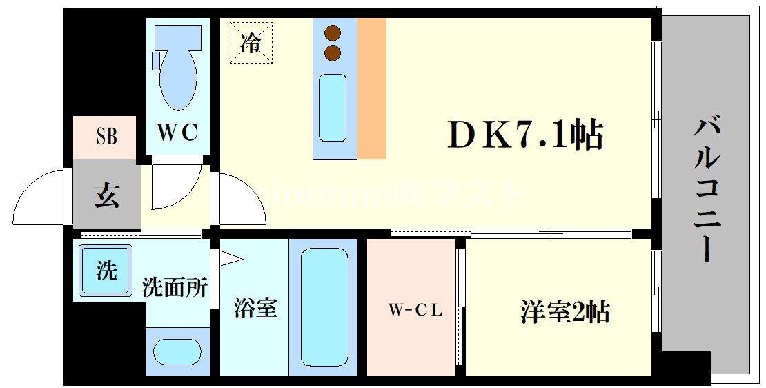 セレニテ難波ミラク壱番館(1DK/11階)の間取り写真
