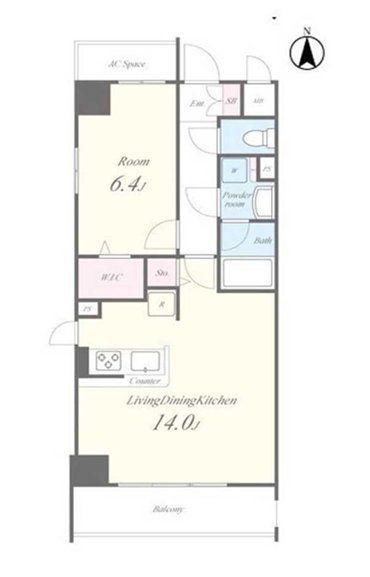 NS PARK RESIDENCE 高田馬場(1LDK/2階)の間取り写真