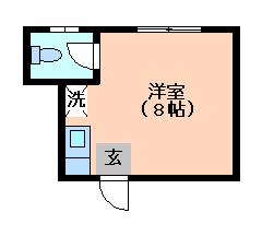 城間アパート(ワンルーム/5階)の間取り写真