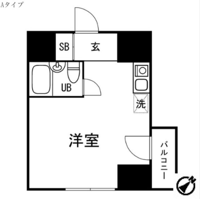 スカイコート西横浜第6(ワンルーム/7階)の間取り写真
