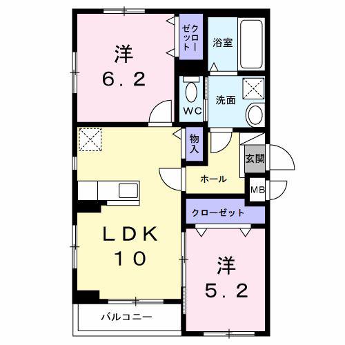 スピカテラス(2LDK/3階)の間取り写真