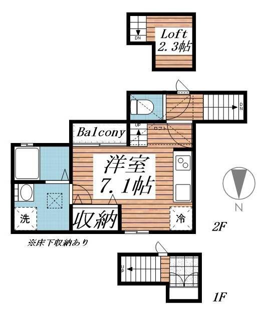 ヒルズ369(ワンルーム/2階)の間取り写真