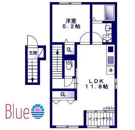 アイストン(1LDK/2階)の間取り写真