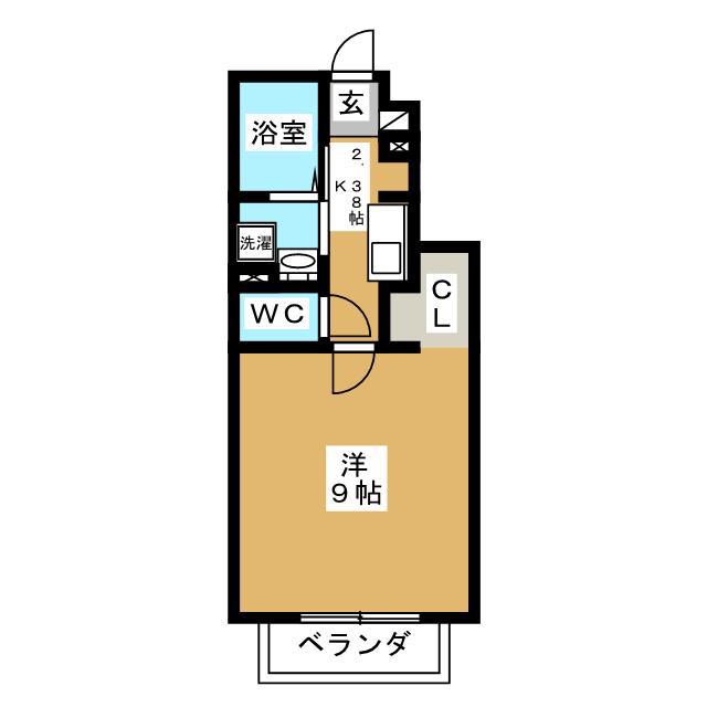 パルコート・ファイブ(1K/1階)の間取り写真