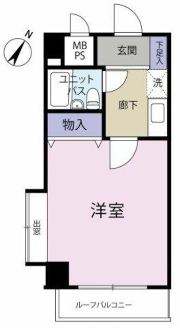 ライオンズマンション鷺ノ宮(1K/2階)の間取り写真
