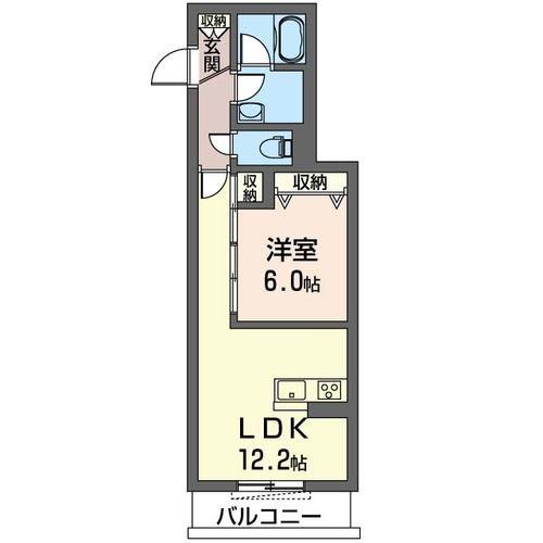 フレーゼ(1LDK/2階)の間取り写真
