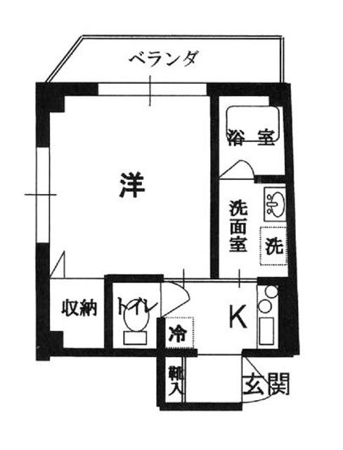 ネリキタビルディング(1K/3階)の間取り写真