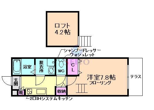 クラーヴォ豊中(1K/1階)の間取り写真