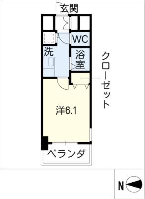 プレサンス泉セレグレード(1K/9階)の間取り写真