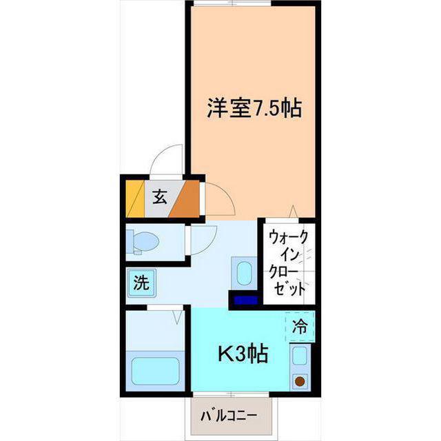 イルネージュ(1K/1階)の間取り写真
