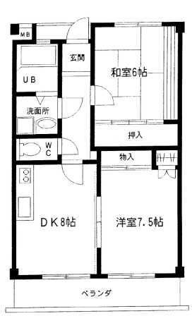 エトワール平川(2DK/2階)の間取り写真