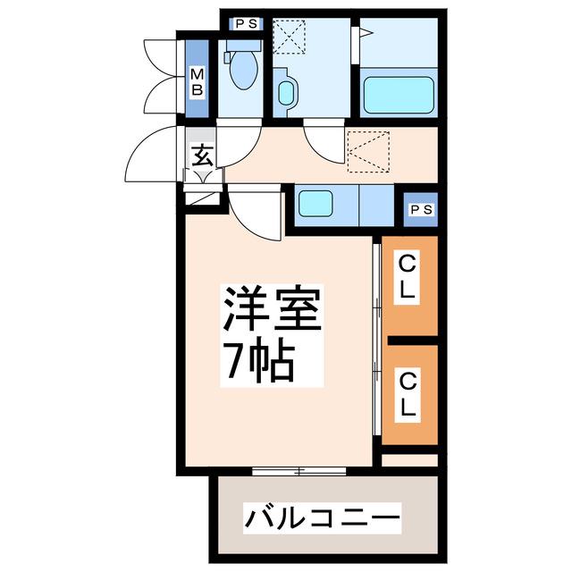 シャンゼリゼ(1K/2階)の間取り写真