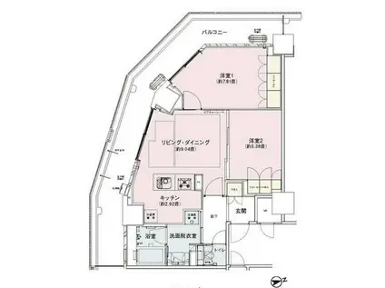 アンビエンテ駒込(1SLDK/8階)の間取り写真