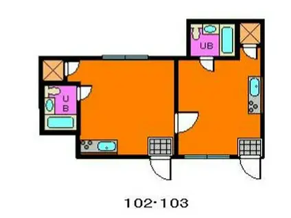 グリーンエコー櫛川(ワンルーム/1階)の間取り写真