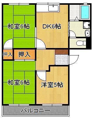 フレグランス赤坂 A(3DK/2階)の間取り写真