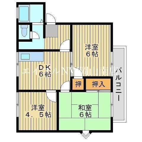 フレグランスラフォーレ(3DK/2階)の間取り写真