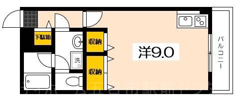 プレジャーコーポ五日市駅前(ワンルーム/2階)の間取り写真