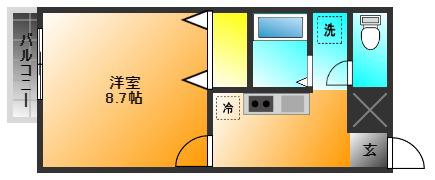 アムール松福園-C(1K/1階)の間取り写真