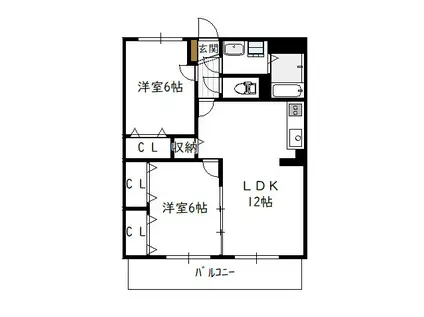 サンヴィレッジ(2LDK/3階)の間取り写真